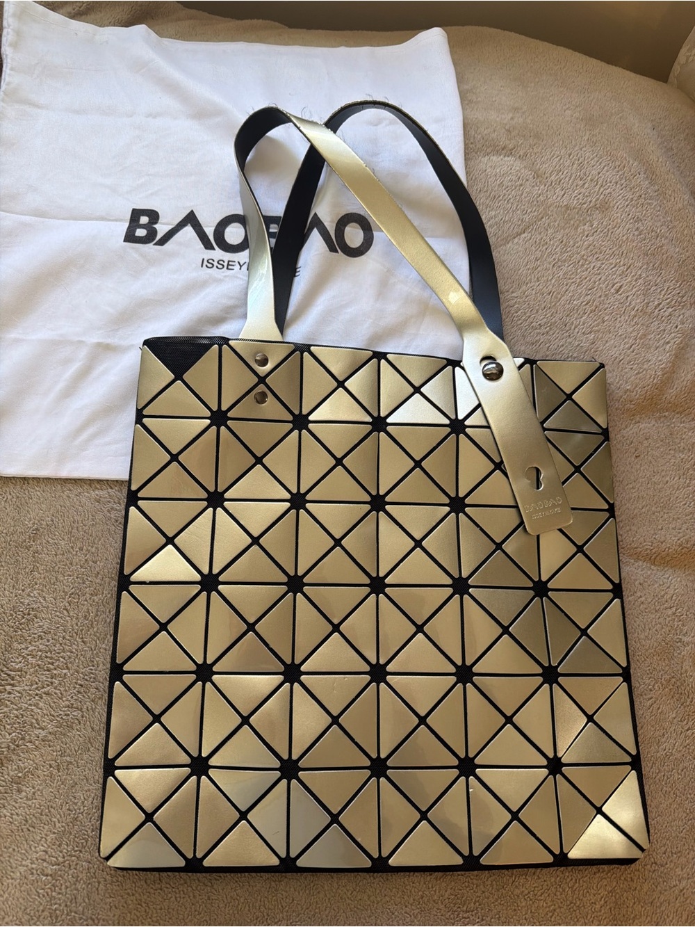 Issey Miyake silver Geometric BAOBAO Tote with Black Trim - Picture 7 of 12